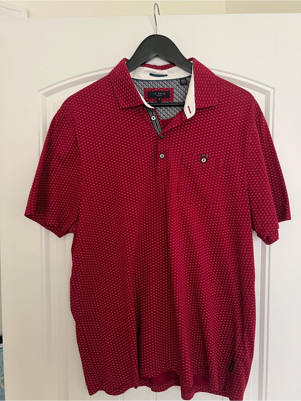 Men's Burgundy Short-Sleeve Polo Shirt